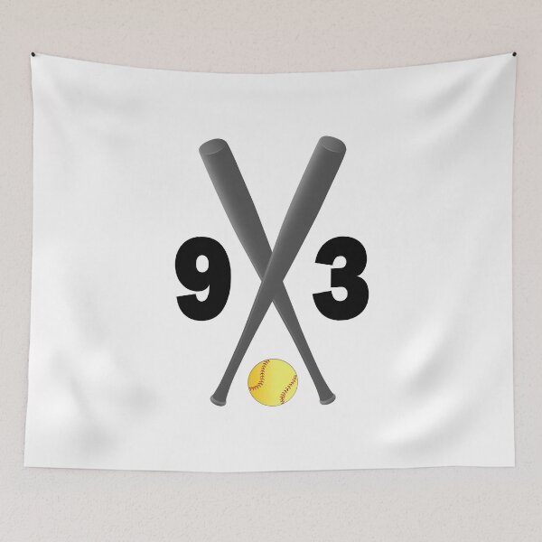 Item preview, Softball number 93 - ninety three with bats and ball designed and sold by AllShirts21.