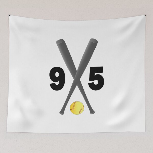 Item preview, Softball number 95 - ninety five with bats and ball designed and sold by AllShirts21.