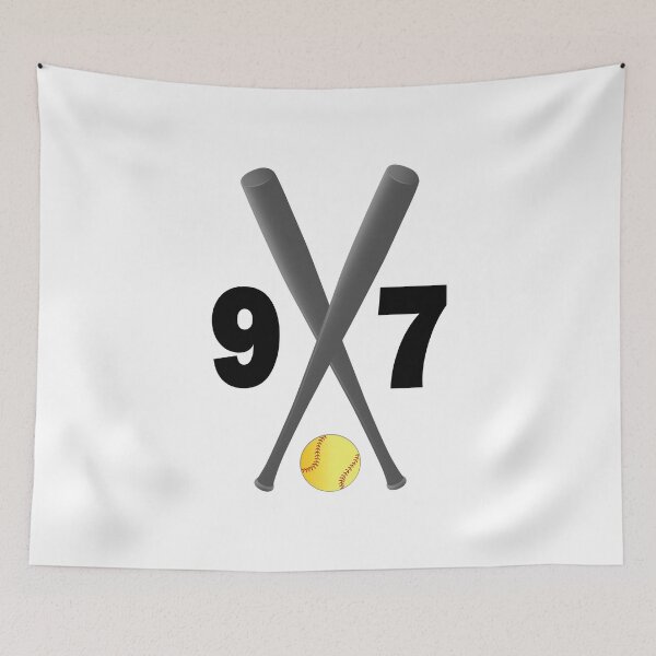 Item preview, Softball number 97 - ninety seven with bats and ball designed and sold by AllShirts21.