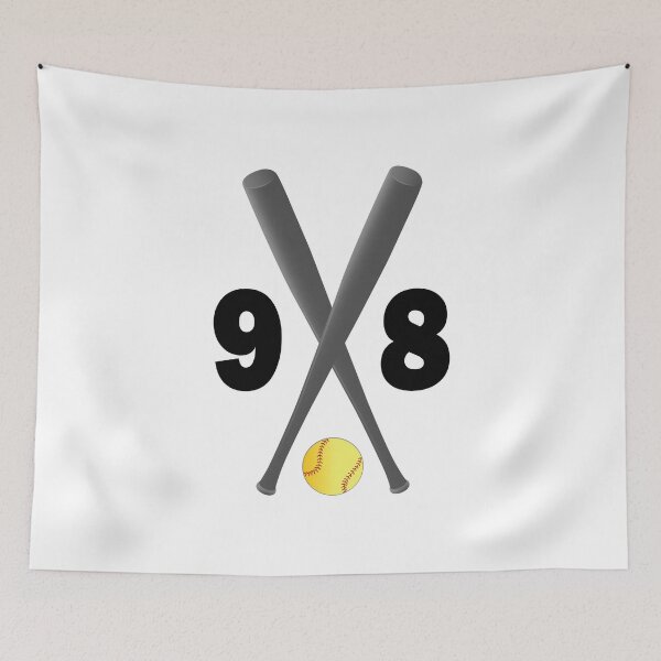 Item preview, Softball number 98 - ninety eight with bats and ball designed and sold by AllShirts21.