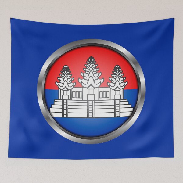 Item preview, Cambodia Flag Metal Frame designed and sold by mattpanta.