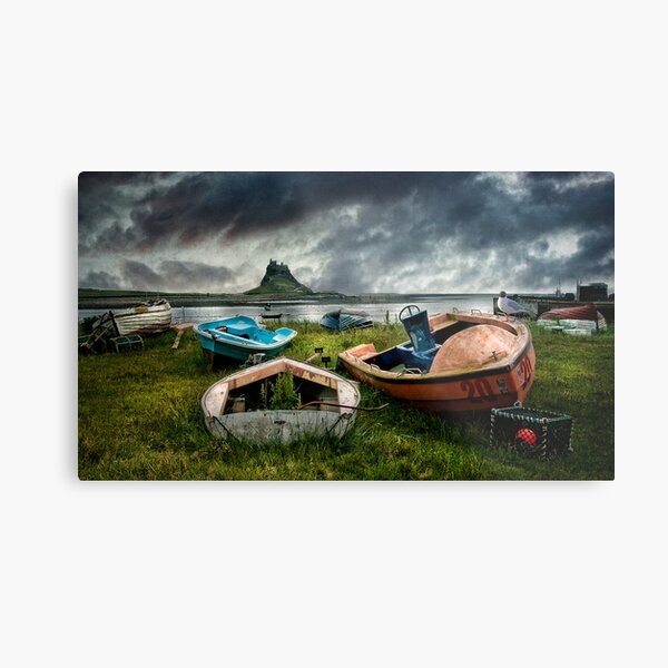 Boats at Lindisfarne Metal Print