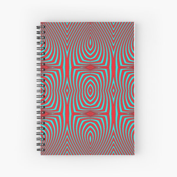 Psychogenic, hypnotic, hallucinogenic, black and white, psychedelic, hallucinative, mind-bending, psychoactive pattern Spiral Notebook