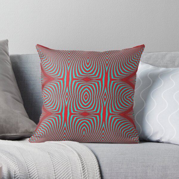 Psychogenic, hypnotic, hallucinogenic, black and white, psychedelic, hallucinative, mind-bending, psychoactive pattern Throw Pillow