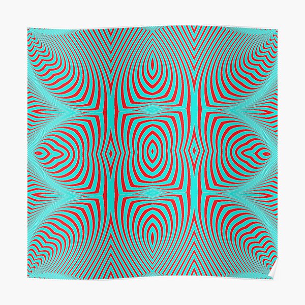 Psychogenic, hypnotic, hallucinogenic, black and white, psychedelic, hallucinative, mind-bending, psychoactive pattern Poster