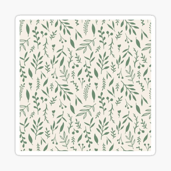 Green Falling Leaves Pattern Sticker