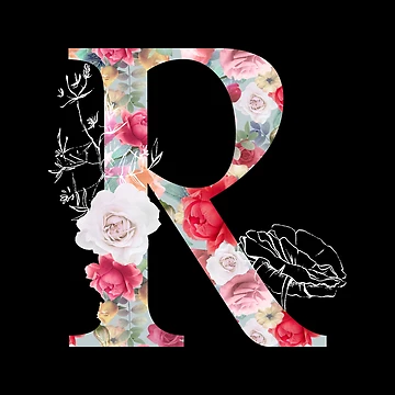 Artwork thumbnail, Flower Alphabet, Letter R by Space-Bug