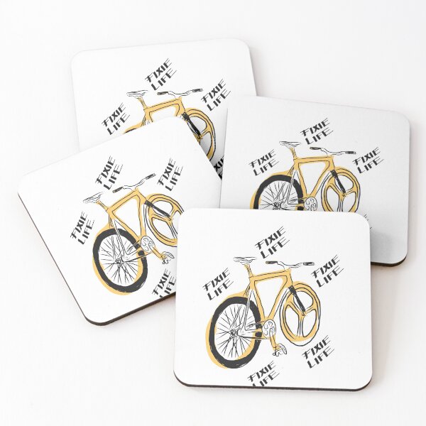 Item preview, Fixie bikes yellow minimalist design  designed and sold by Tropical Blood.