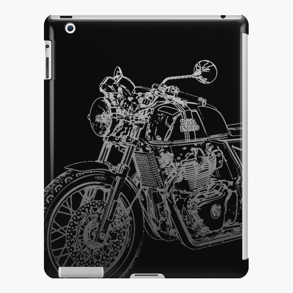 Royal Enfield Continental Gt Pencil Silhouette Motorcycle Art Naked Bike Roadster Ipad Case