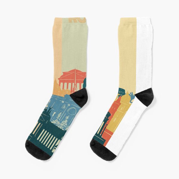 Vintage Roman Antique Travel Poster Socks Mens Womens Casual Socks Custom Creative Crew Socks