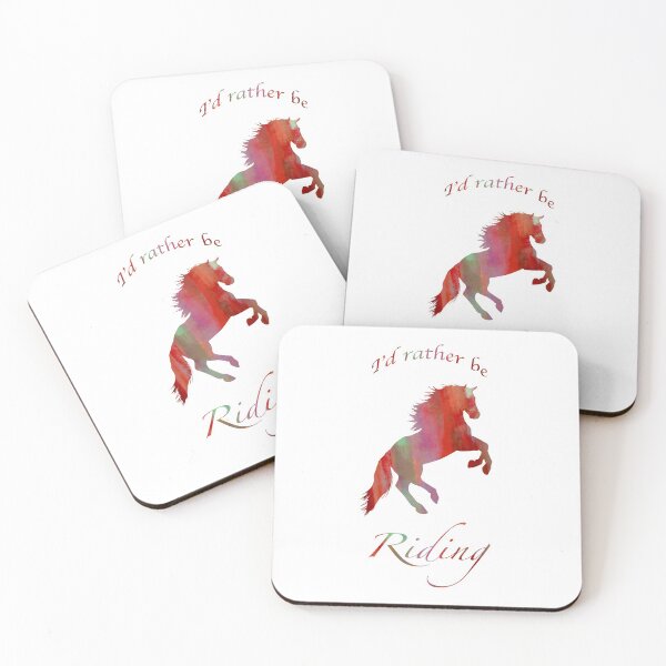 Item preview, Rearing I'd Rather Be Riding in Red designed and sold by Horse-Aholic.