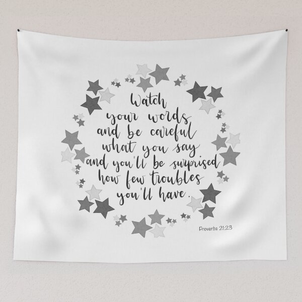Item preview, Proverbs 21:23 Bible verse lettering designed and sold by PearlOfGod.