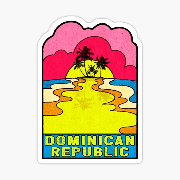 Item preview, Dominican Republic Groovy Sunset 70's Hippie Hippy Vintage designed and sold by DESTINATIONS DECAL DOS.