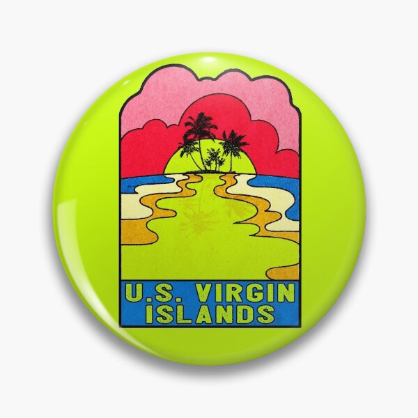 Item preview, U.S. Virgin Islands Groovy Sunset 70's Hippie Hippy Vintage United States designed and sold by DESTINATIONS DECAL DOS.