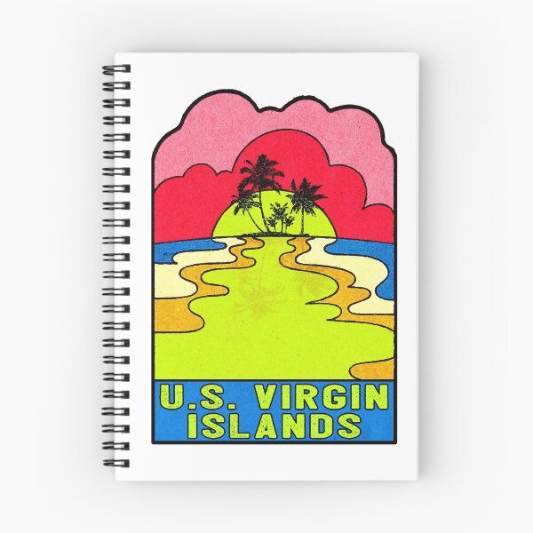Item preview, U.S. Virgin Islands Groovy Sunset 70's Hippie Hippy Vintage United States designed and sold by DESTINATIONS DECAL DOS.