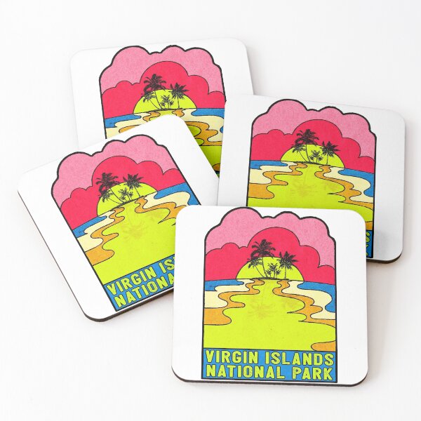 Item preview, Virgin Islands National Park Groovy Sunset 70's Hippie Hippy Vintage United States designed and sold by DESTINATIONS DECAL DOS.