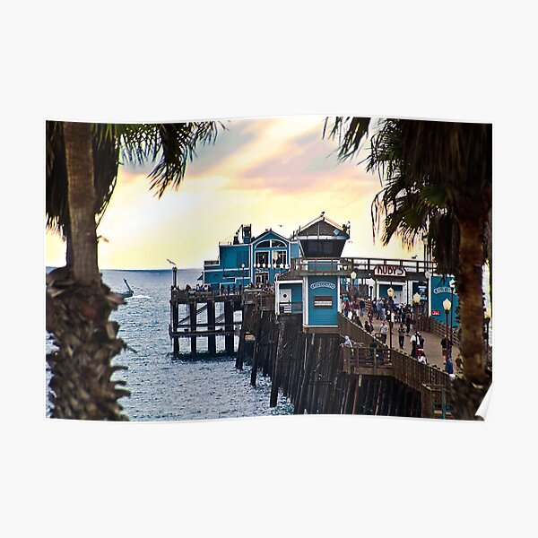 Sunset at Oceanside Pier Poster