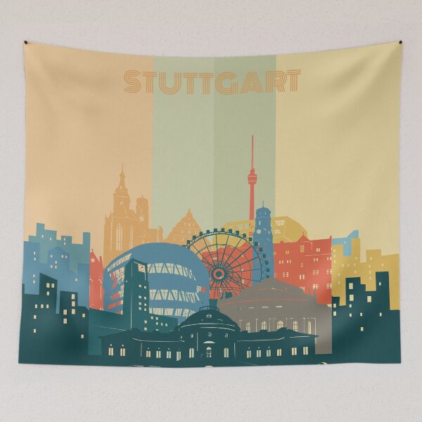 Item preview, stuttgart skyline designed and sold by BekimART2.