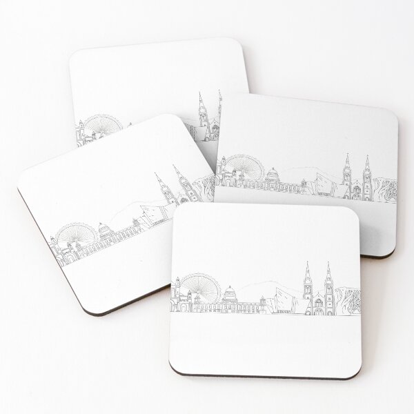 Item preview, Seville white buildings designed and sold by KitCatCards.