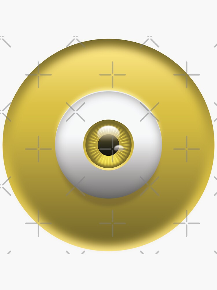 "Cute and creepy yellow eye sticker " Sticker by Elkrees Redbubble