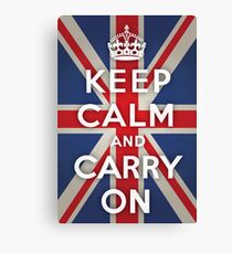 Keep Calm and Carry On (Union Jack Background) Canvas Print