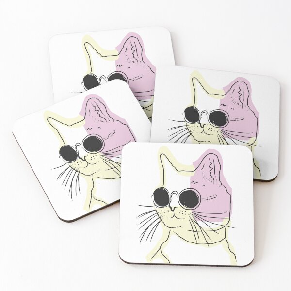 Item preview, Funny cat sunglasses vibrant colors minimalist  designed and sold by Tropical Blood.