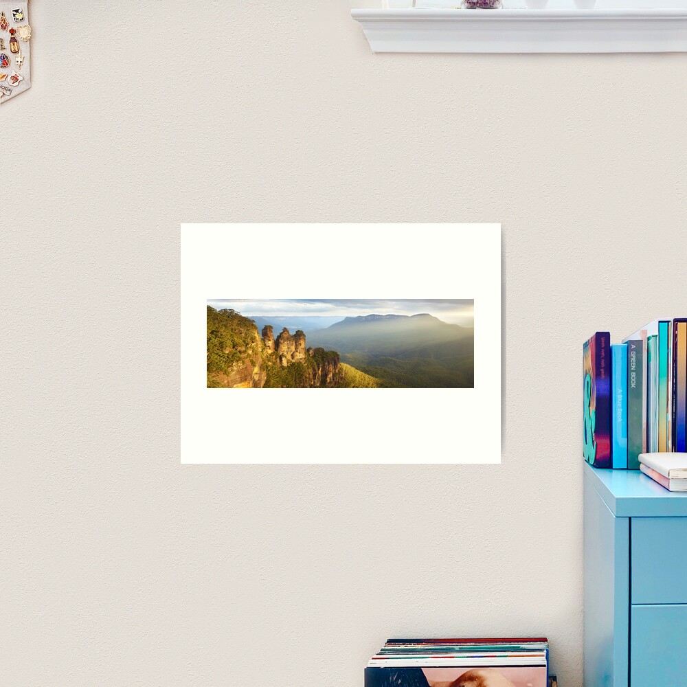 Three Sisters Sunset, Blue Mountains, NSW, Australia Art Print