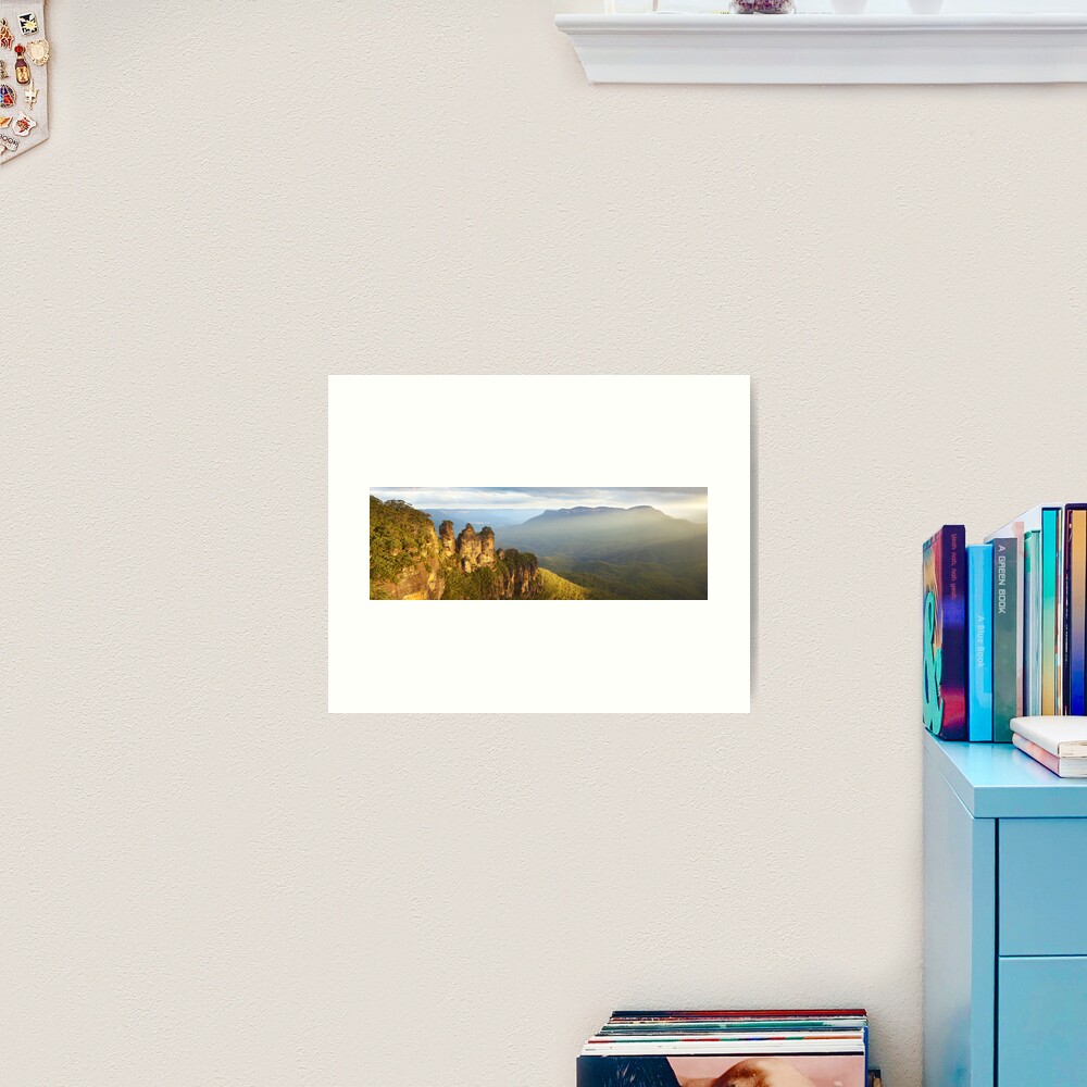 Three Sisters Sunset, Blue Mountains, NSW, Australia Art Print