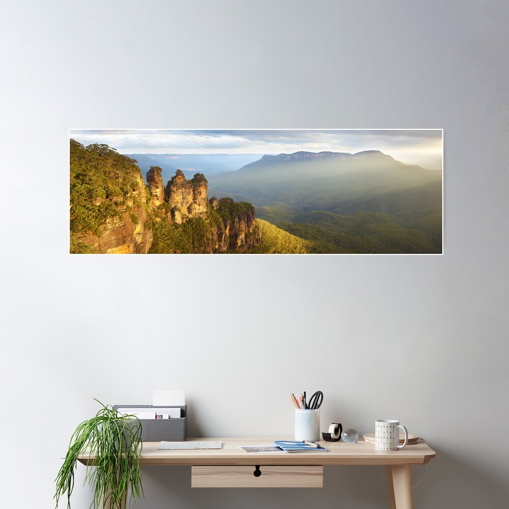 Three Sisters Sunset, Blue Mountains, NSW, Australia Poster