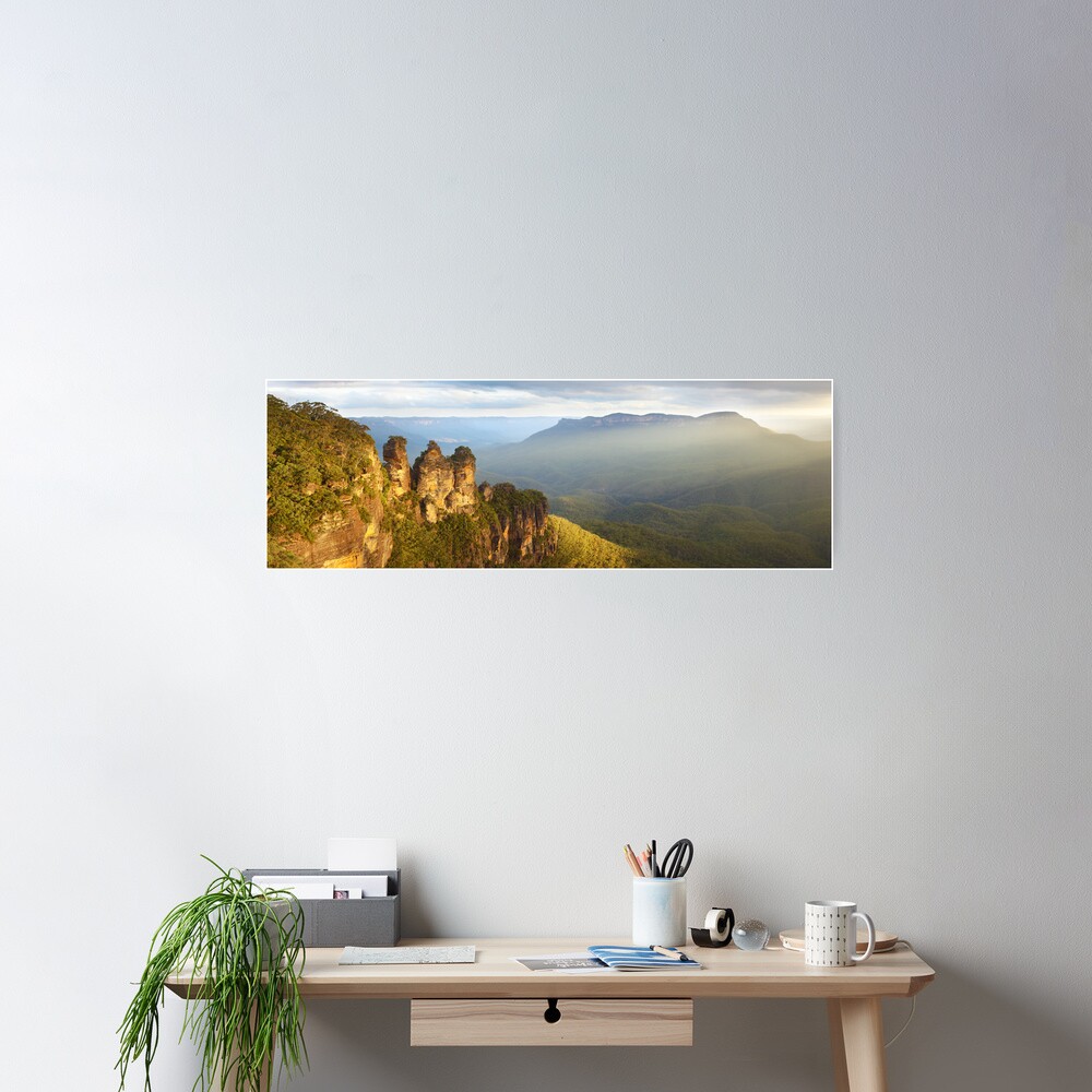 Three Sisters Sunset, Blue Mountains, NSW, Australia Poster