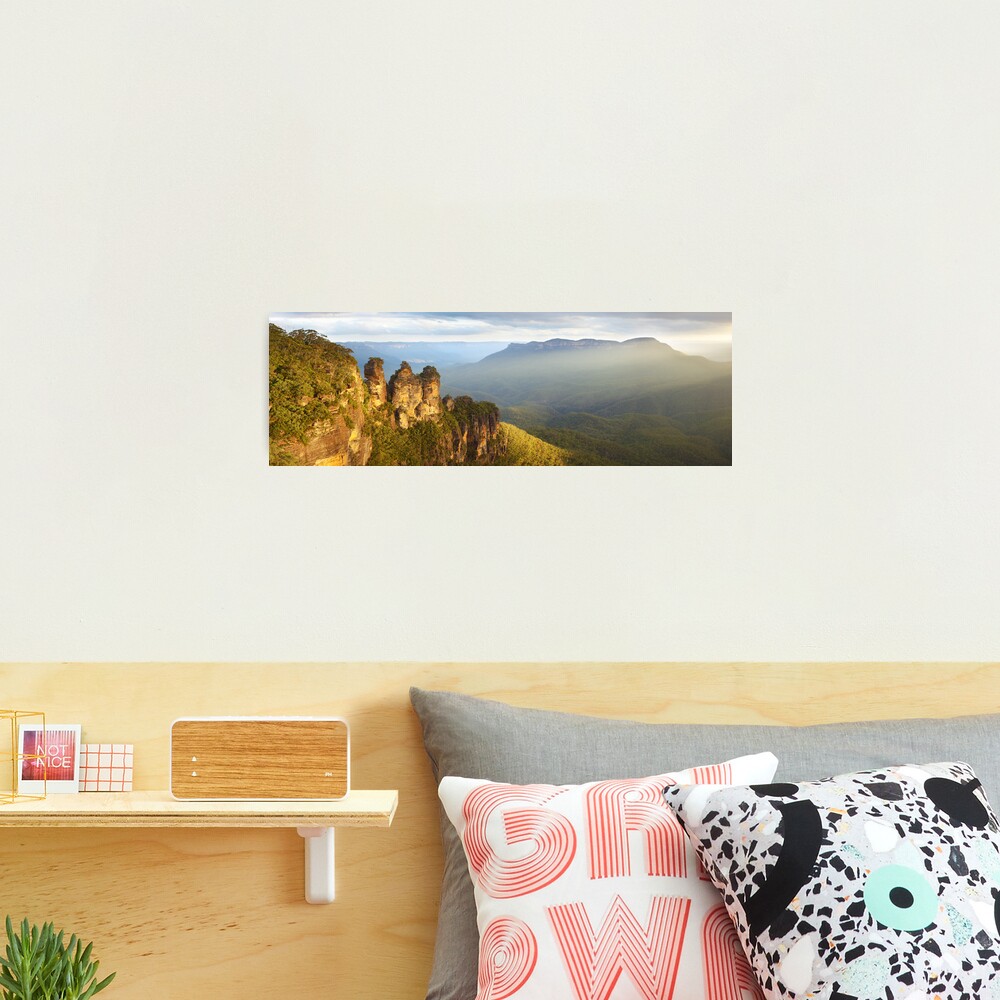 Three Sisters Sunset, Blue Mountains, NSW, Australia Photographic Print