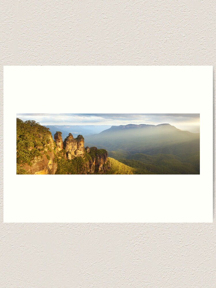 Alternate view of Three Sisters Sunset, Blue Mountains, NSW, Australia Art Print