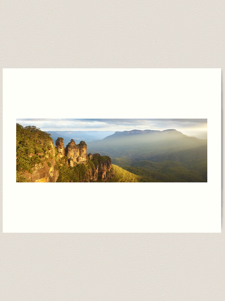 Alternate view of Three Sisters Sunset, Blue Mountains, NSW, Australia Art Print