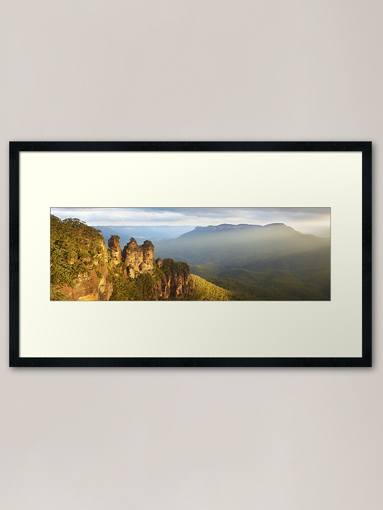 Alternate view of Three Sisters Sunset, Blue Mountains, NSW, Australia Framed Art Print