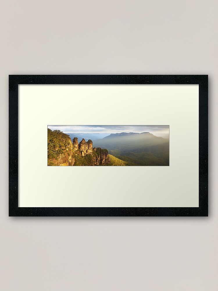 Alternate view of Three Sisters Sunset, Blue Mountains, NSW, Australia Framed Art Print