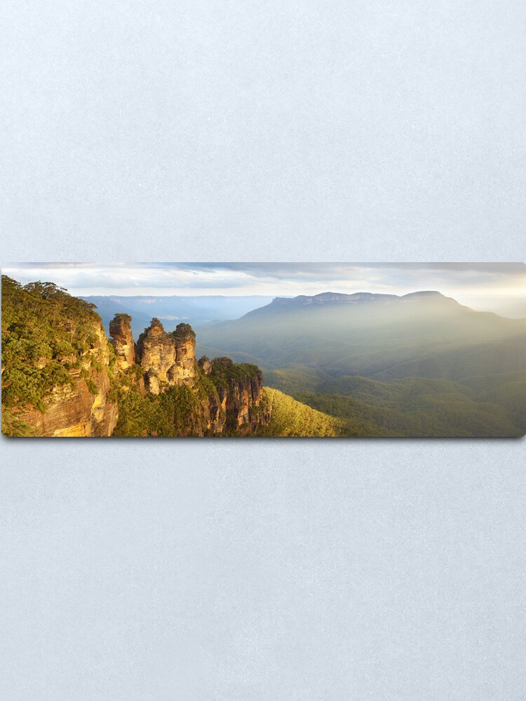 Alternate view of Three Sisters Sunset, Blue Mountains, NSW, Australia Metal Print