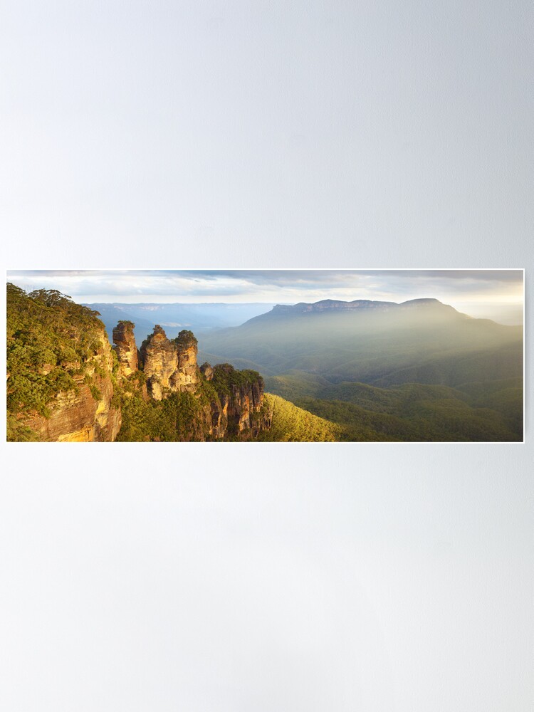 Alternate view of Three Sisters Sunset, Blue Mountains, NSW, Australia Poster