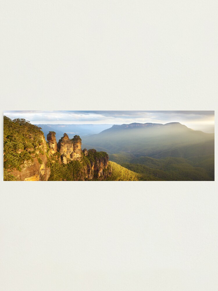 Alternate view of Three Sisters Sunset, Blue Mountains, NSW, Australia Photographic Print