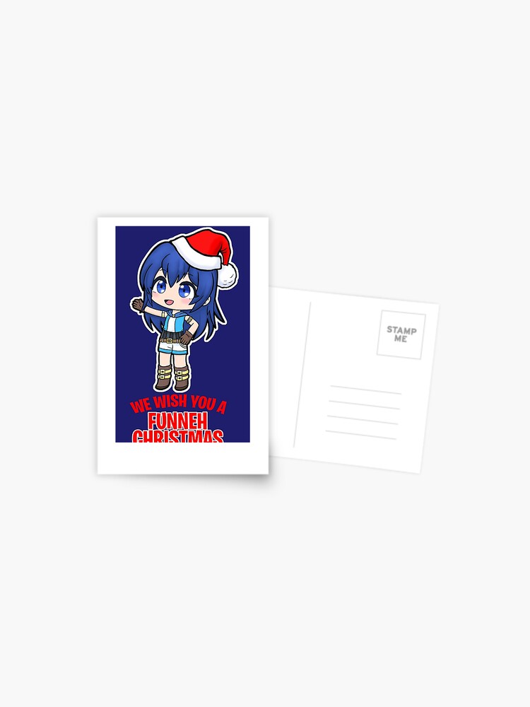We Wish You A Funneh Christmas Postcard By Tubers Redbubble - funneh roblox greeting cards redbubble