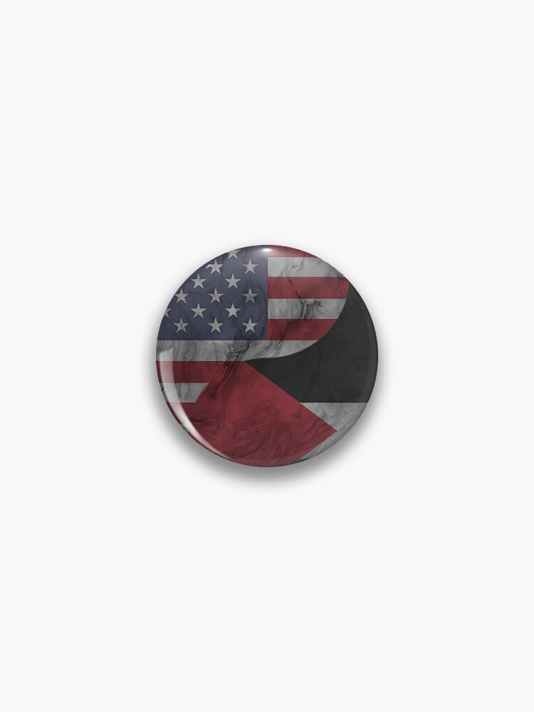 American & Palestine Flags Pin 1