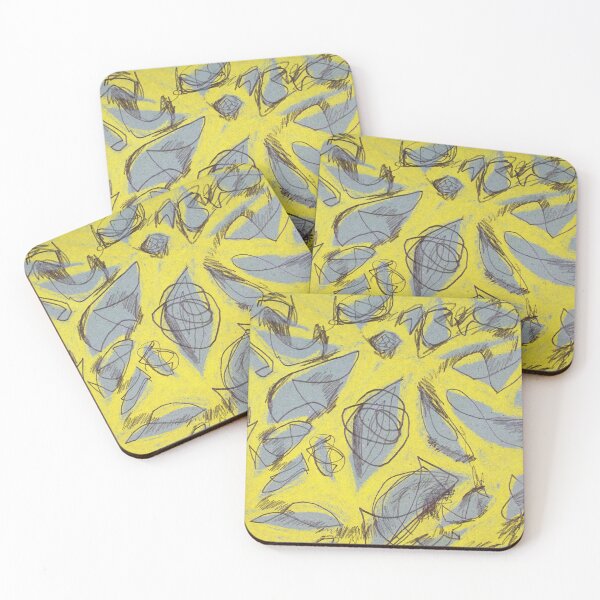Yellow abstract design Coasters (Set of 4)