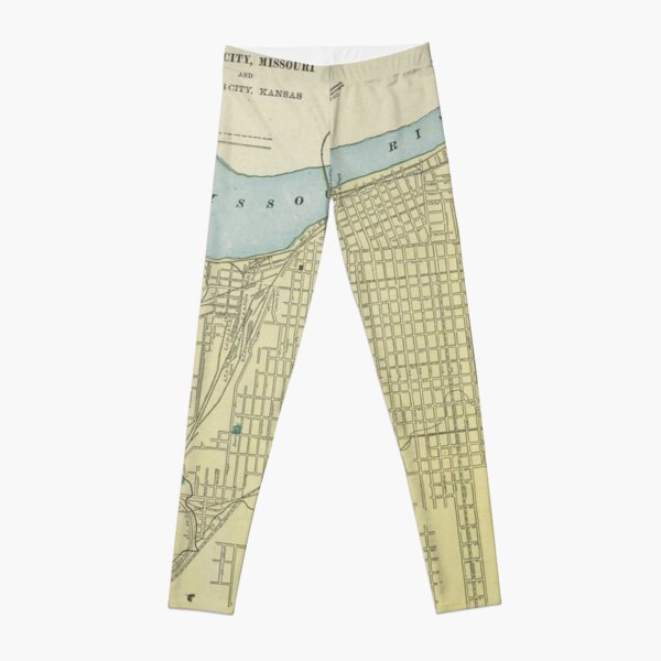 Vintage Map of Kansas City Missouri (1901) Leggings