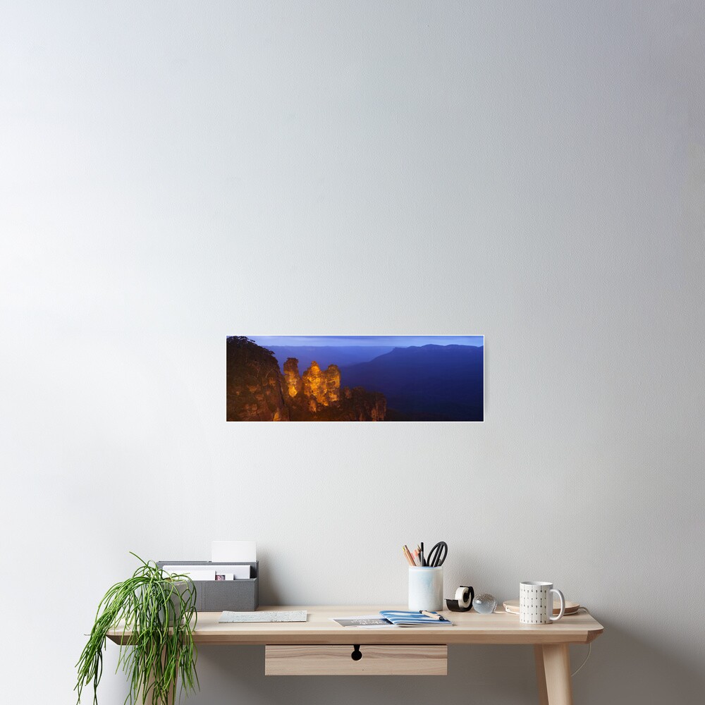 Three Sisters Dusk, Blue Mountains, Australia Poster