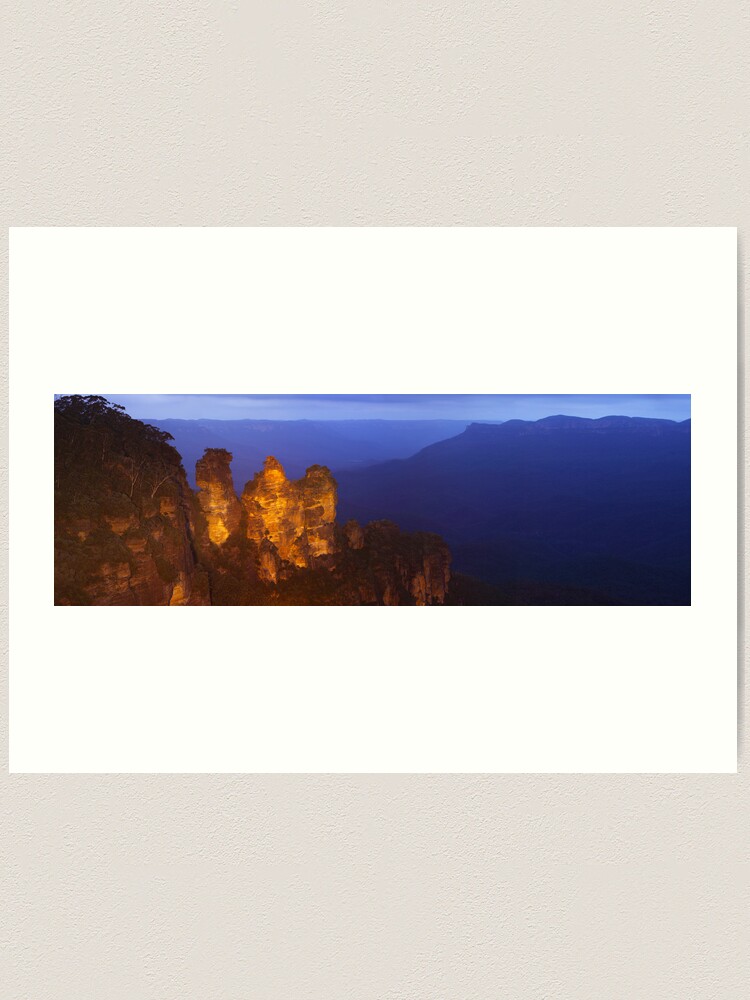 Alternate view of Three Sisters Dusk, Blue Mountains, Australia Art Print