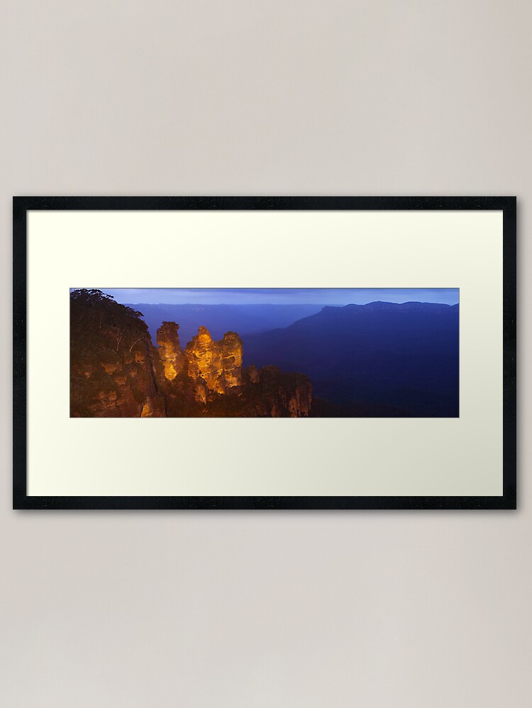 Alternate view of Three Sisters Dusk, Blue Mountains, Australia Framed Art Print