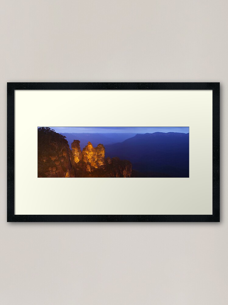 Alternate view of Three Sisters Dusk, Blue Mountains, Australia Framed Art Print