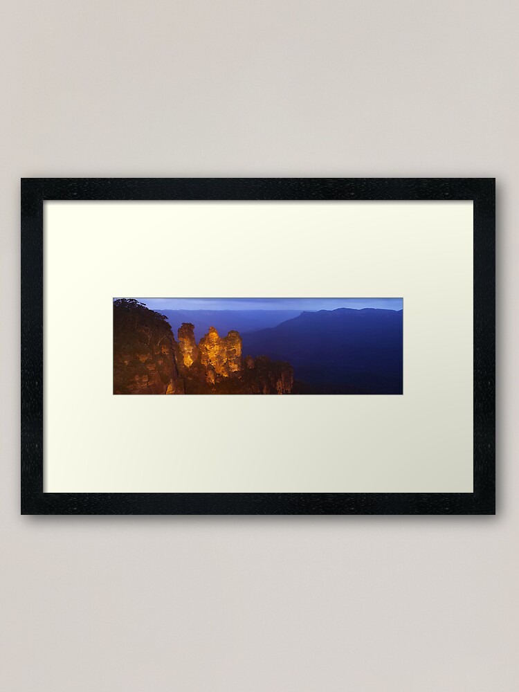 Alternate view of Three Sisters Dusk, Blue Mountains, Australia Framed Art Print