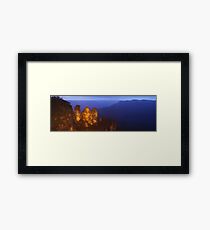 Three Sisters Dusk, Blue Mountains, Australia Framed Print