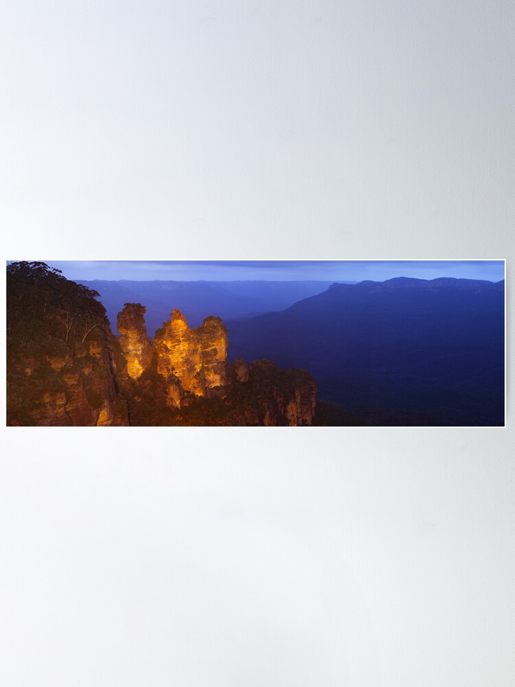 Alternate view of Three Sisters Dusk, Blue Mountains, Australia Poster
