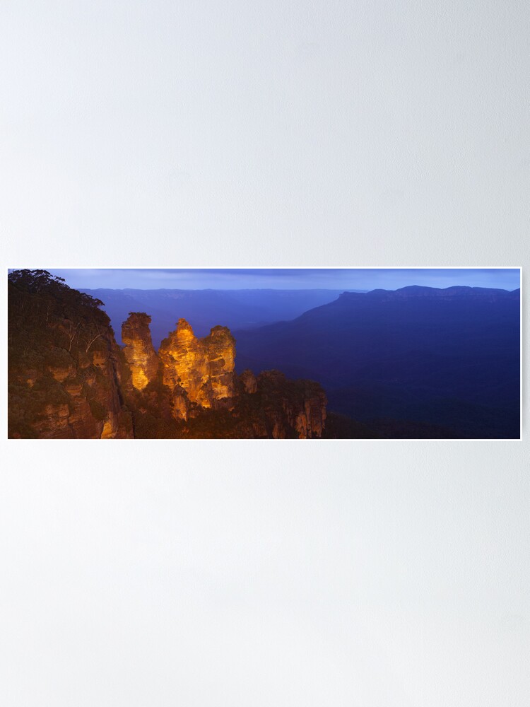 Alternate view of Three Sisters Dusk, Blue Mountains, Australia Poster